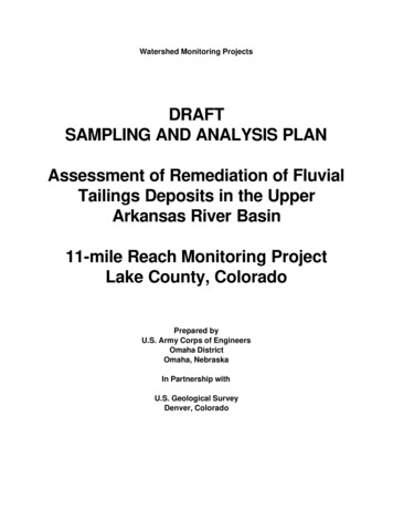 DRAFT SAMPLING AND ANALYSIS PLAN Assessment Of 