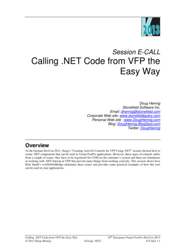 Calling Code From VFP The Easy Way