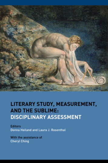 LITERARY STUDY, MEASUREMENT, AND THE SUBLIME: 