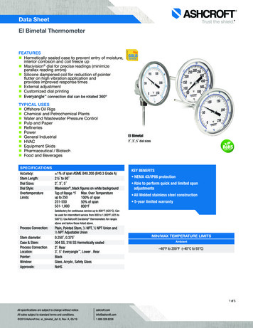 Data Sheet EI Bimetal Thermometer - Ashcroft-Gauges