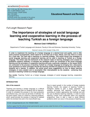 The Importance Of Strategies Of Social Language Learning .