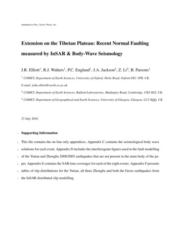 Extension On The Tibetan Plateau: Recent Normal Faulting .