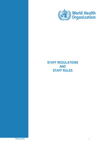 STAFF REGULATIONS AND STAFF RULES - WHO