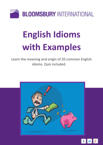 English Idioms With Examples - Bloomsbury International