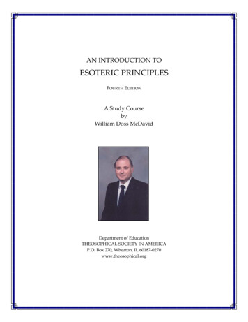 ESOTERIC PRINCIPLES - Theosophical