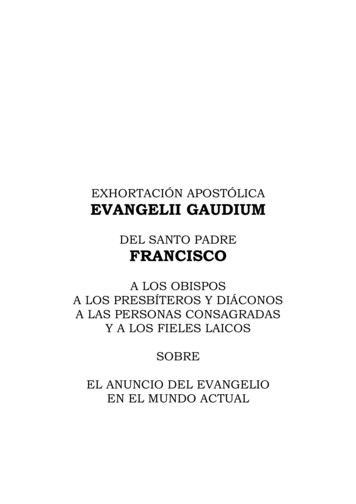 EXHORTACIÓN APOSTÓLICA EVANGELII GAUDIUM FRANCISCO