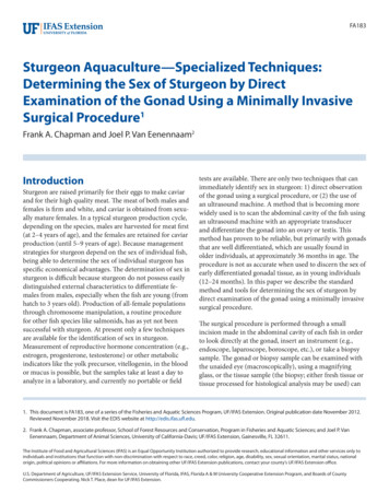Sturgeon Aquaculture—Specialized Techniques: Determining .