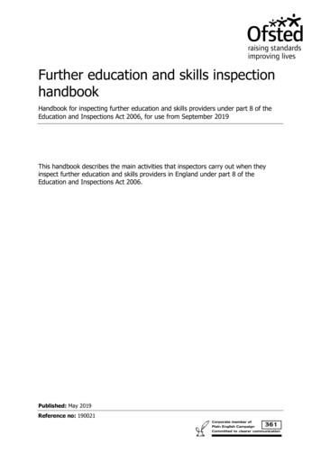 Further Education And Skills Inspection Handbook - FE Week