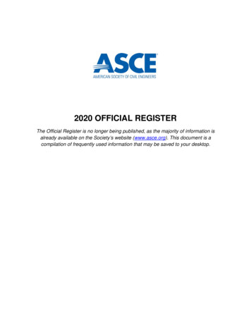 2020 OFFICIAL REGISTER - Cdn.asce 