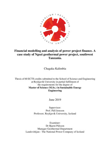 Financial Modelling And Analysis Of Power Project Finance .