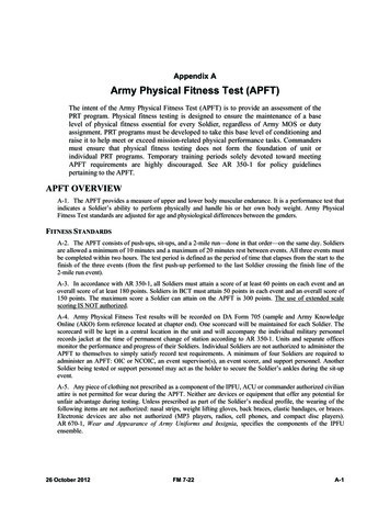 Appendix A Army Physical Fitness Test (APFT)