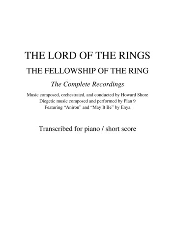 THE LORD OF THE RINGS - Alcaeru's Sheet Music - Home