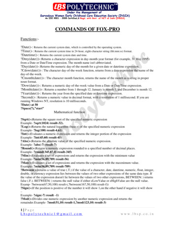 COMMANDS OF FOX-PRO - LBS P