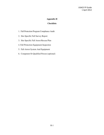 Appendix H Checklists - United States Army
