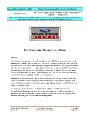 Diesel Remanufactured Component Identification