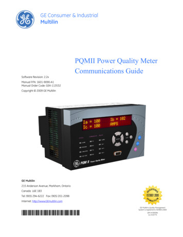 PQMII Power Quality Meter Communications Guide