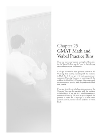 Chapter 25 GMAT Math And Verbal Practice Bins