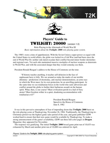 Players’ Guide To TWILIGHT: 20000 (version 1.0)