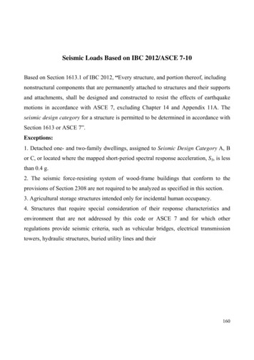 Seismic Loads Based On IBC 2012/ASCE 7-10