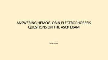 HEMOGLOBIN ELECTROPHORESIS FOR THE ASCP EXAM