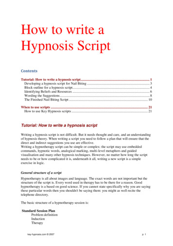 Tutorial: How To Write A Hypnosis Script