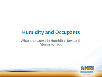Humidity And Occupants - Ahrinet 