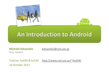 An Introduction To Android - Uoc.gr