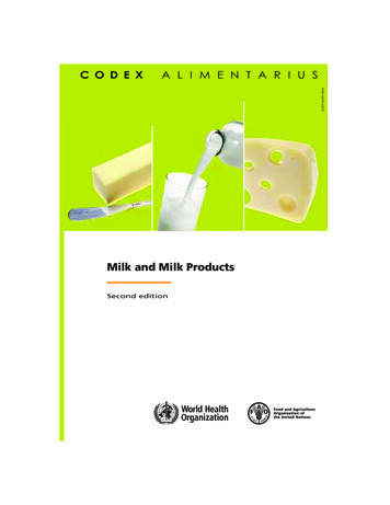 Codex Alimentarius - Milk And Milk Products Second Edition