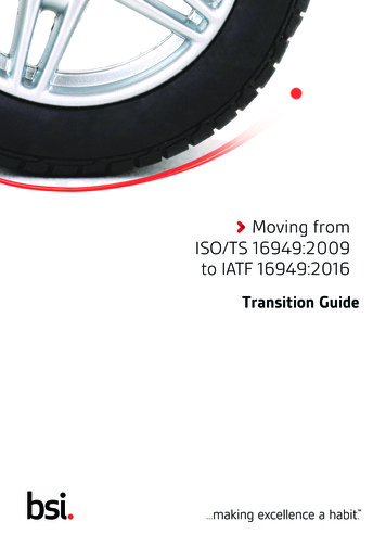 ISO Revisions Moving From ISO/TS 16949:2009 To IATF 16949:2016
