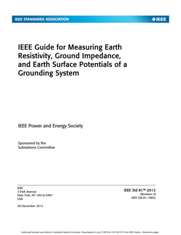 IEEE Std 81-2012, IEEE Guide For Measuring Earth .