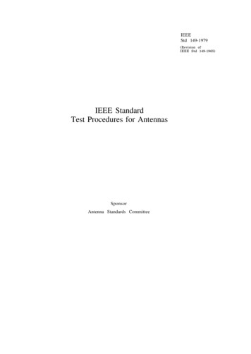 IEEE Standard Test Procedures For Antennas