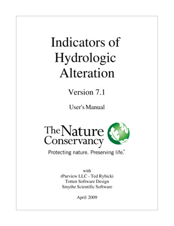 Indicators Of Hydrologic Alteration - Conservation Gateway