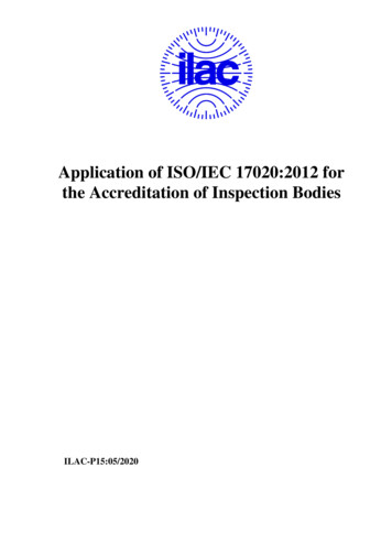 Application Of ISO/IEC 17020:2012 For The Accreditation Of .
