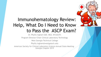 Immunohematology Review: Help, What Do I Need To Know To .