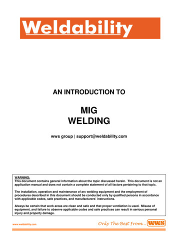 Introduction To MIG Welding - Weldability Sif