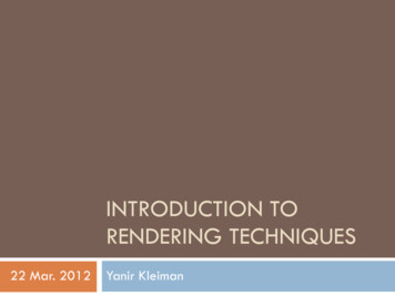 INTRODUCTION TO RENDERING TECHNIQUES