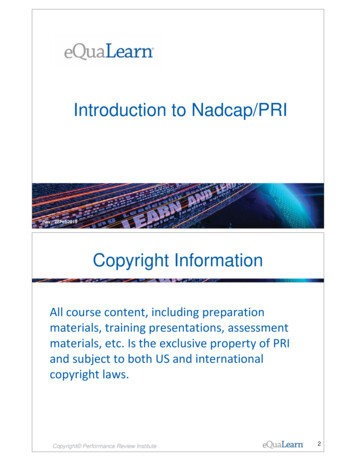 Introduction To Nadcap/PRI