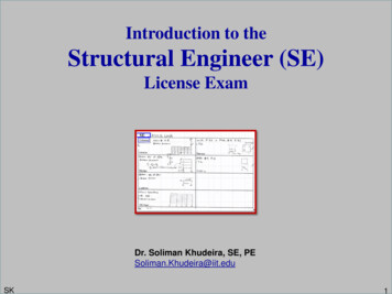 Introduction To The Structural Engineer (SE)