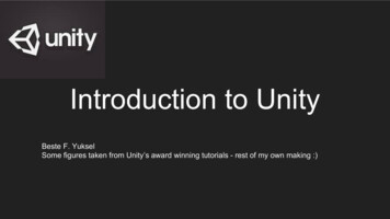 Introduction To Unity - University Of San Francisco