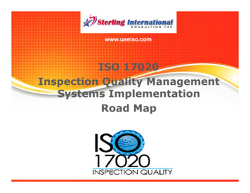 ISO 17020 Inspection Quality Management Systems .