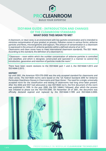 ISO14644 GUIDE - INTRODUCTION AND CHANGES OF THE 