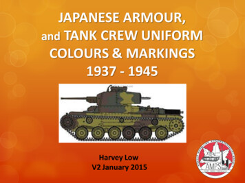 JAPANESE ARMOUR, And TANK CREW UNIFORM COLOURS & 