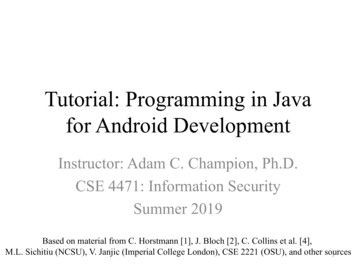 Tutorial: Programming In Java For Android Development