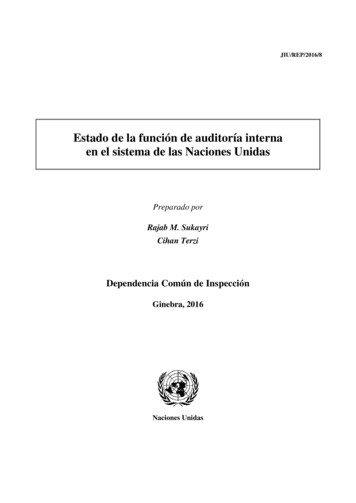 Estado De La Función De Auditoría Interna En El Sistema De .
