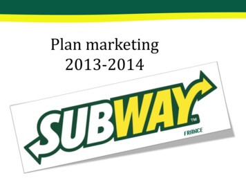Plan Marketing Subway France 2013-2014 - WordPress 