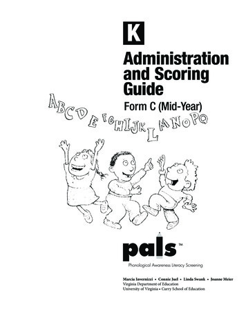 Administration And Scoring Guide - PALS