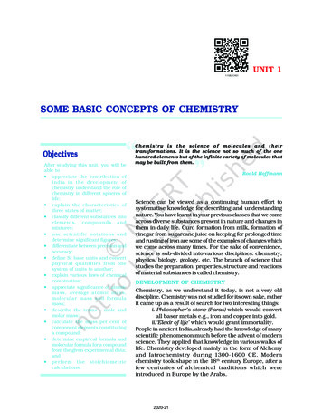 SOME BASIC CONCEPTS OF CHEMISTRY