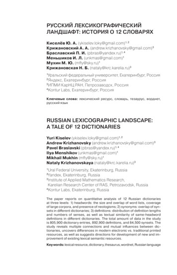 Russian Lexicographic Landscape: A Tale Of 12 Dictionaries