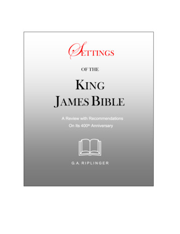 SETTINGS OF THE KING JAMES BIBLE - Our KJV