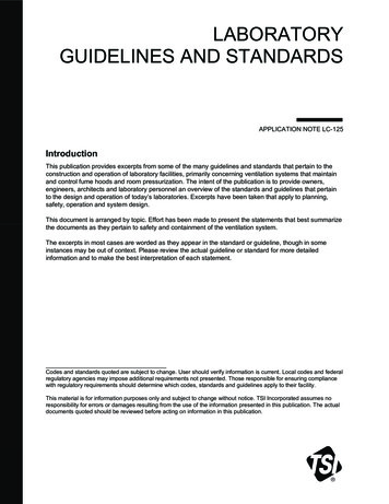 LABORATORY GUIDELINES AND STANDARDS